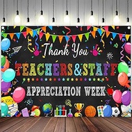 Teacher Appreciation Week Backdrop Banner School Classroom Decorations, Thank You Teachers Banner Sc