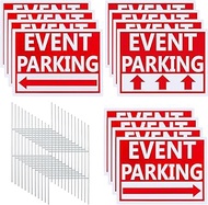 Juexica 12 Pcs Outdoor Event Parking Sign with Arrows and Stakes 12 x 16 Waterproof Parking Signs fo