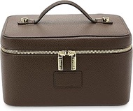 ETOILE - Vanity Case Espresso - Stylish Travel Makeup Bag Organizer with Dividers