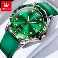 OLEVS 9988 Quartz Watches for Men Green Water Ghost Series Luxury Brand Man Watch Luminous Calendar 