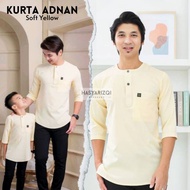 Kurta Adnan Ayah Anak | Kurta Soft Yellow | Kurta Baby Yellow | Kurta Kuning | Kurta Kuning Cair | Kurta Leher Bulat.