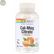 Solaray, Cal-Mag Citrate with Vitamin D3 & K2, Natural Orange Flavor, 90 Chewables