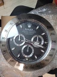 Rolex 勞力士掛鐘 大鐘 全電鍍  不銹鋼 夜光 靜音 順針 凸透放大鏡  34cm daytona