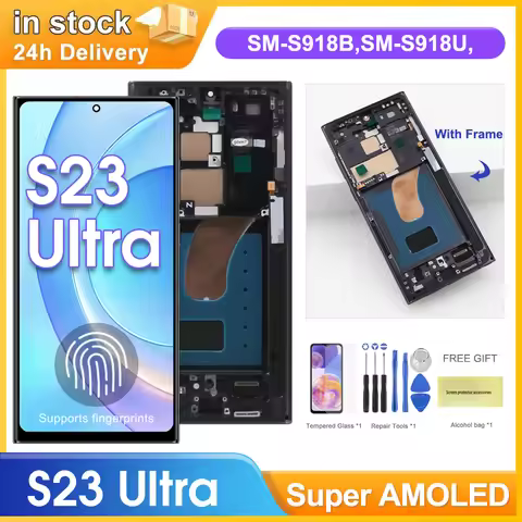 6.67“AMOLED Display Screen for Samsung Galaxy S23 Ultra S918B S918B/DS Lcd Display Digital Touch Scr