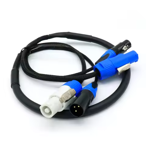 PowerCon DMX Hybrid Cable PowerCon Plus 3 Pin DMX Combi Combo Hybrid Cable