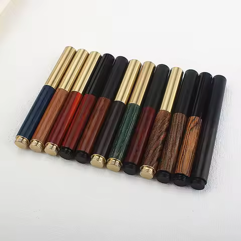 Short Bronze Wooden Fountain Pen Elegant Handcrafted Writing Instrument Unique Gift for Writers