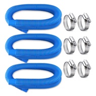 Pool Pump Replacement Hose for Intex/Coleman,330GPH 1000GPH, 3 Pack Swimming Pool Pump Pipes with Hose Clamp