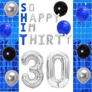 (SG Seller) 30th Birthday Balloons, Funny Birthday Balloons, 30 Birthday So Happy Im Thirty Balloon 