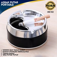 Asbak Putar Portable  Asbak Bulat Stainless Steel   Asbak  Bulat Warna   Ashtray Cafe