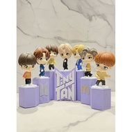 TinyTan (Tiny Tan) BTS Figurine Display Stand MCD Mcdonald's Happy meal set 7-Slot Collector’s Holde