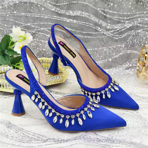 Designer Shoes Women's Luxury 2026 Elegant Crystal Women's Shoes Italian Women's Wedding Rhinestone 