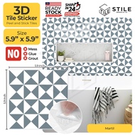 Martil 3D Tiles Sticker Kitchen Bathroom Wall Tiles Sticker Self Adhesive Backsplash Clever Mosaic 5.9x5.9inch