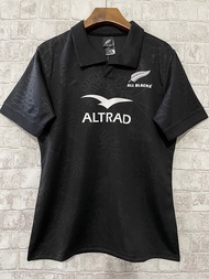 Home Rugby Jersey 2024 Full Black Short Sleeve Sport Shirt Male Rugby Uniform Rugby Shirt Rugby Spor