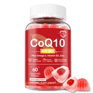 Omilay CoQ10 Gummies อุดมไปด้วย Zinc Omega-3 DHA 400MG Q10 อาหารเสริม การสนับสนุนหัวใจ หลอดเลือด สุข