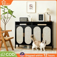 LULU Kabinet Dapur Kitchen Cabinet 60/90/120CM Bamboo Microwave Oven Storage Cabinet Side Cabinet