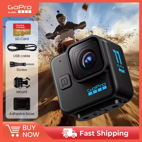 GoPro HERO11 Black Mini Action Camera 5.3K 60 4K 120 Professional Sports Camera 24.7MP Helmet Camera