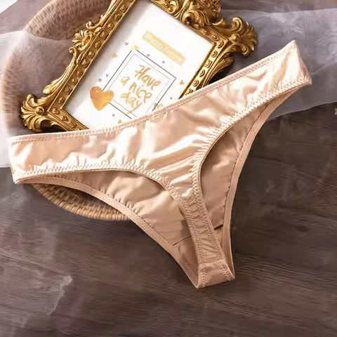 Stretchy Panties for Women Breathable Low Waist Ice Silk Panties Quick-drying Skin-friendly Satin Pa
