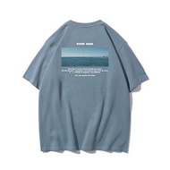 Okinawa 沖繩 中性短袖T恤 藍色男女同款 釣魚俱樂部