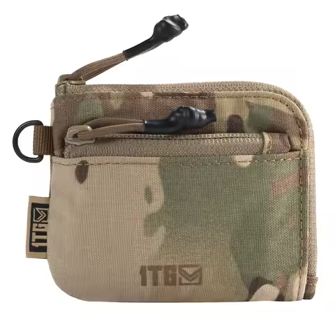 1TG TACTICAL Coin Purse, 500D Minimalist Wallet Change Purse ID Card Holder Money Pouch Tactical Bag