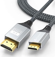 CLAVOOP Mini HDMI to HDMI Cable 6FT, HDMI to Mini HDMI 4K 60Hz High Speed HDMI Mini to HDMI 2.0 Brai