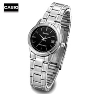 Velashop Casio นาฬิกาข้อมือผู้หญิง สีเงิน สายสแตนเลส รุ่น LTP-V002D-1AUDF, LTP-V002D-1A, LTP-V002D