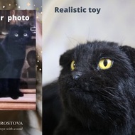 Cat May realistic plush toy. Ooak doll. Art doll animalal