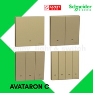 Schneider Avataron C Switches 1 Gang/2 Gang/3 Gang/4 Gang (1 Way & 2 Way) - WINE GOLD