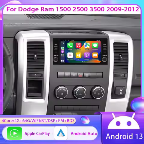 7'' 4+64GB Apple CarPlay Android Auto Head Unit Car Radio  For Dodge Ram 1500 2500 3500 2009-2012