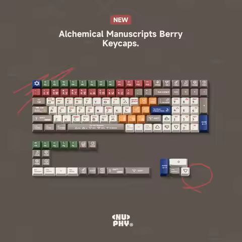 NuPhy x KeyTok Alchemical Manuscripts Keycaps Berry profile Dye-Sub PBT Keycaps Compatibility for Ai