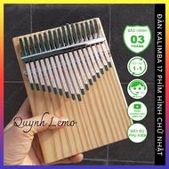 Đàn kalimba 17 phím gỗ thông mỹ hình chữ nhật QUYNHLEMO piano ngón tay cái gỗ thông tấm nguyên khối.