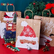 Creative Christmas Kraft Paper Bag Candy Gift Storage Bags Santa Claus Printed Packaging Bag
