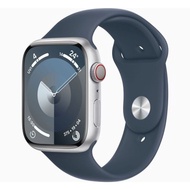 Apple Watch Series 9 智能手錶 GPS+流動網絡 41mm銀色鋁金屬錶殼風暴藍色運動錶帶M/L 預計7日內發貨 -