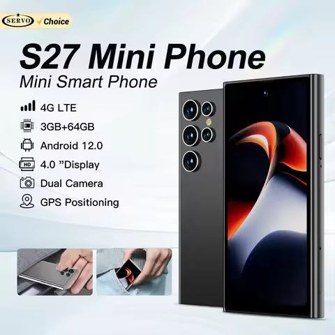 SERVO S27 Mini Android OS Cute Smartphone 4G LTE 3GB+64GB Play Store GPS WiFi Face ID 4.0" Small Sma