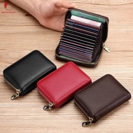 Genuine Cowhide RFID Card Bag - Multi Slot Zipper Coin Purse Anti-Fraud for Men Women