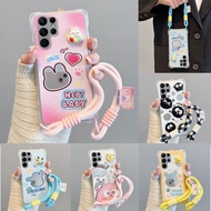 3D Cartoon Pochacco Mirror Wrist strap Phone Case For Samsung Galaxy S23 FE S24 Ultra M02S M12 M05 F