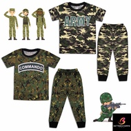 (1Y-12Y) NR MILITARY FULL PRINT Cotton Kids Pajamas - Pyjamas Sleepwear Boys Baju Tidur Askar Budak 