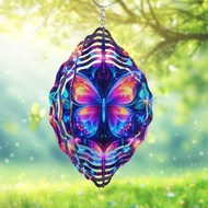 3D Metal Butterfly Wind Spinner Kinetic Garden Decor Outdoor Wind Sculpture Spinfinity Des