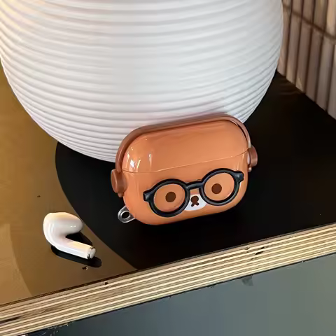 Cute 3D Rilakkuma Earphone Case For Airpods 4 2 3 1 Pro 2 3 Glasses Bear Wireless Bluetooth Headset 