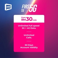 Simkad YES Prepaid FT5G RM20 50GB | RM30 Unlimited Data Uncapped Speed 4G 5G