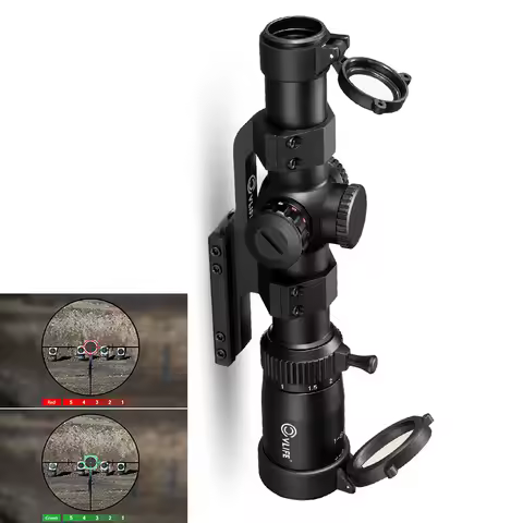 1-6X24IR LPVO EG EagleFeather Rifle Scope Cantilever 5 Levels Red Green Illumination Reticle Second 