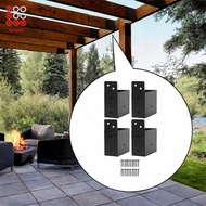 [Shiwaki3] 4 Pieces Pergola Brackets Metal Hardware for 2x4 Wood Posts Log Cabins Fence