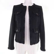 成色極佳的香奈兒 (CHANEL) P55644V42006 100% 純棉牛仔夾克，飾有品牌標誌紐扣，顏色，黑色，尺碼 36，法國製造，女款