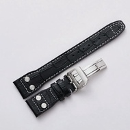 Terbaru 22Mm Iwc Mark 17 Leather Strap Tali Jam Tangan Kulit Iwc -