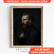 Tranh treo tường Vintage Man Portrait Painting Antique Moody Portrait Wall Art Van Gogh Portrait Dar