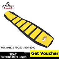 Yellow Striped Soft Gripper Rubber Seat Cover For SUZUKI RM125 RM250 RM 125 250 1996-2000 Bike Motorcross Motorbike Parts Accessories