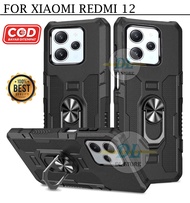 Casing Hard Case Untuk Xiaomi Redmi 12 Armor Ring Robot Case Kickstand Hybrid/Ring Holder