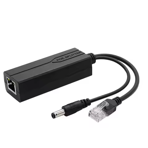 POE Splitter 48V to 12V/5V IEEE 802.3af Output Power Over Ethernet Splitter Adapter Security System 