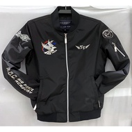 {I Love Air Force} Made In Taiwan Force Officer School Flight Jacket 403 Version Thin Clip Black Gag