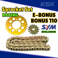 SYM E-BONUS SPORT BONUS EBONUS 110 SPROCKET SET CHAIN RACING 415 COMBO SET RANTAI 415 SPOKET EMAS SP