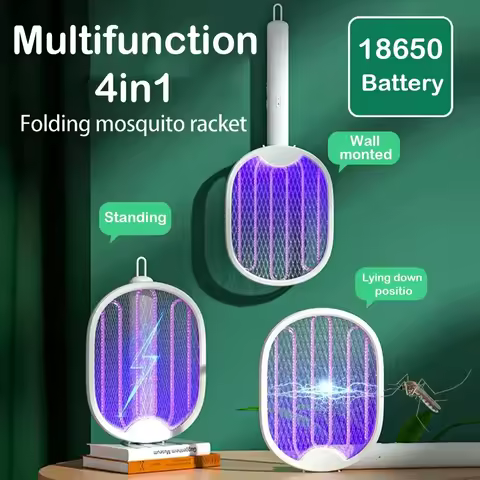Foldable Electric Mosquito Killer USB Rechargeable Fly Trap Mosquito Swatter Racket Insect Killer Wi
